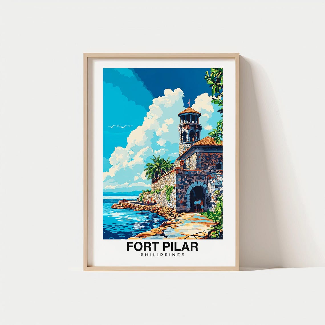 Fort Pilar Print Travel Poster Filipino Art Historic Landmark Scenic Views Cultural Heritage Spanish Influence Zamboanga Charm