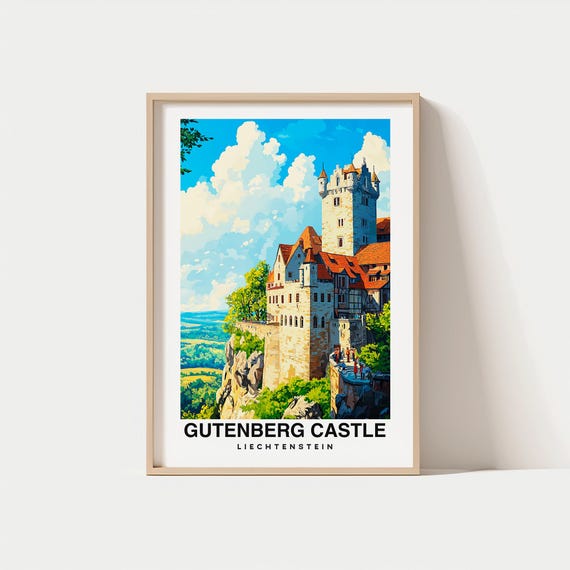 Gutenberg Castle Travel Print Wall Art Balzers Liechtenstein City Print Gutenberg Castle Travel Gift Gutenberg Castle Poster Wall Art