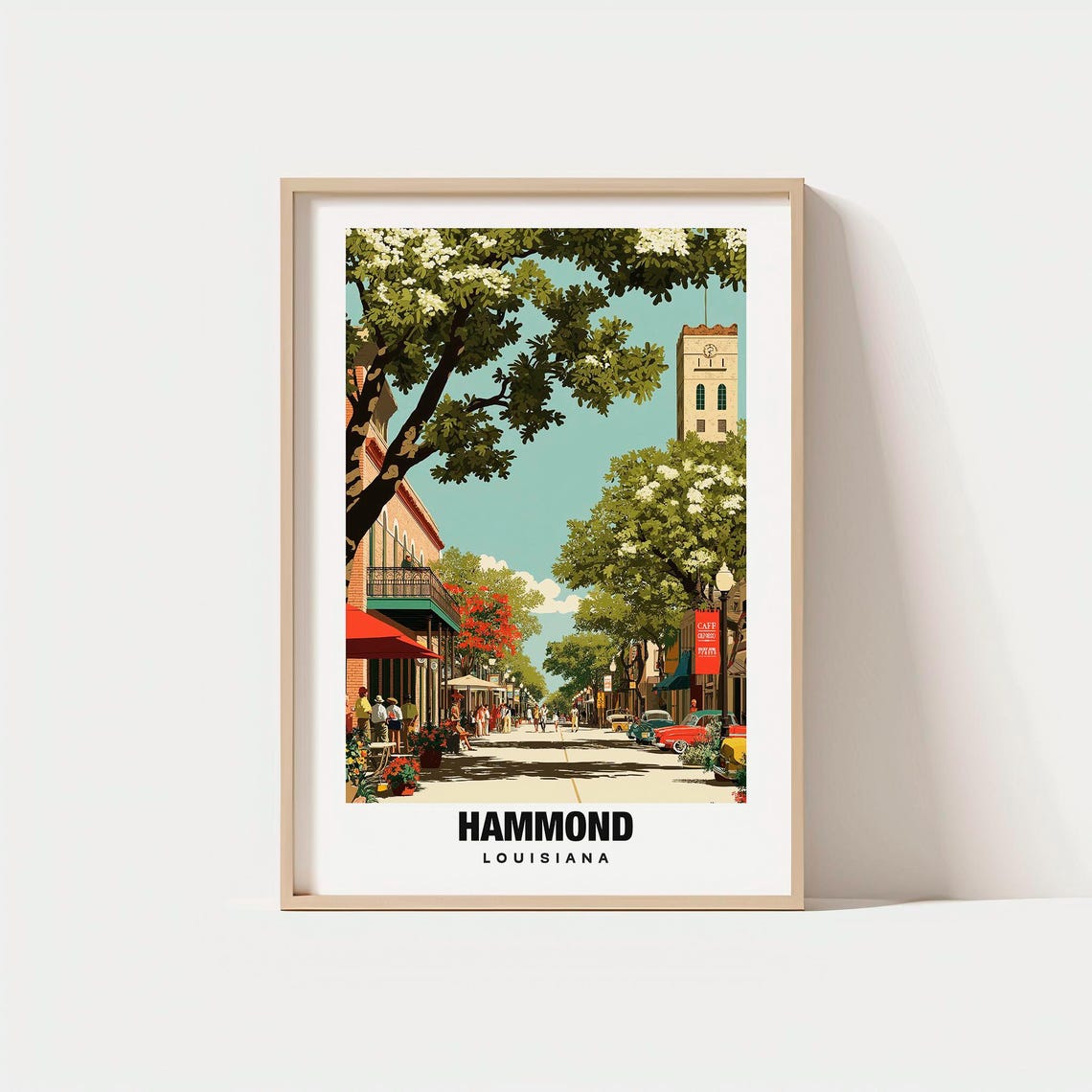 Hammond Print Usa Poster Views Art City Charm Lake Scene Urban Beauty Local Heritage Indiana Travel