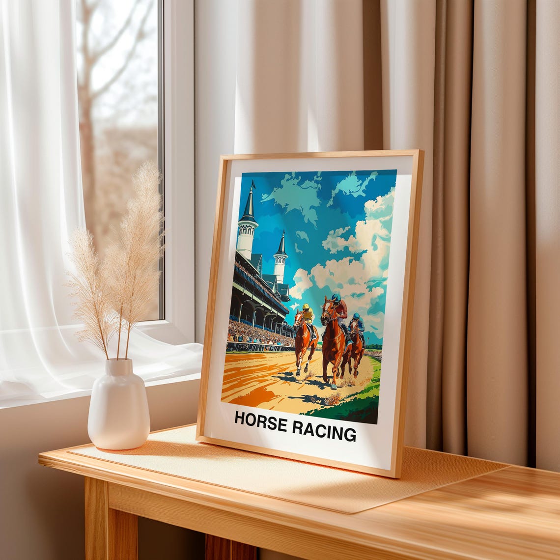 Horse Racing Travel Print Leisure Sports Horse Racing Travel Gift Poster Birthday Present Horse Racing Art - Image 3