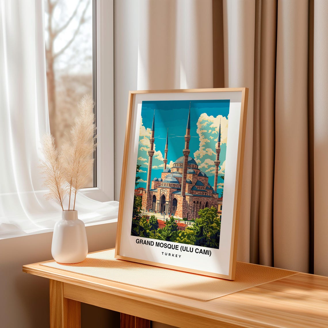 Grand Mosque Ulu Cami Travel Print Wall Art Bursa Turkey City Print Grand Mosque Ulu Cami Travel Gift Travel Gift - Image 3