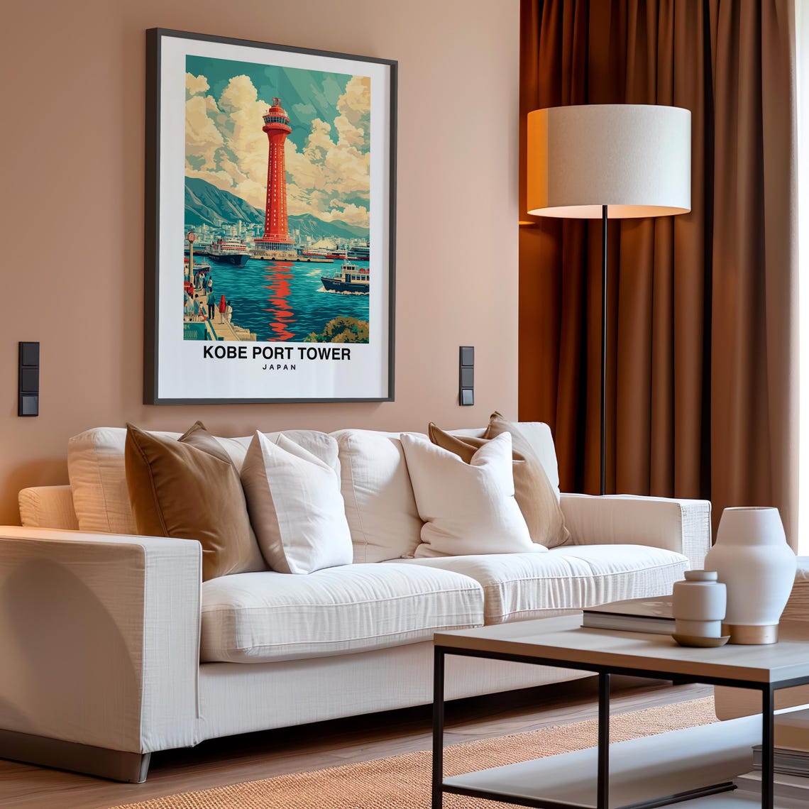 Kobe Port Tower Travel Print Wall Art Kobe Japan City Print Kobe Port Tower Travel Gift Kobe Port Tower Poster - Image 4