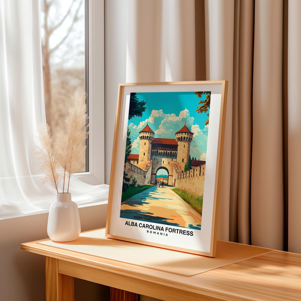 Alba Carolina Fortress Travel Print Wall Art Alba Iulia Romania City Print Alba Carolina Fortress Travel Gift Poster - Image 3