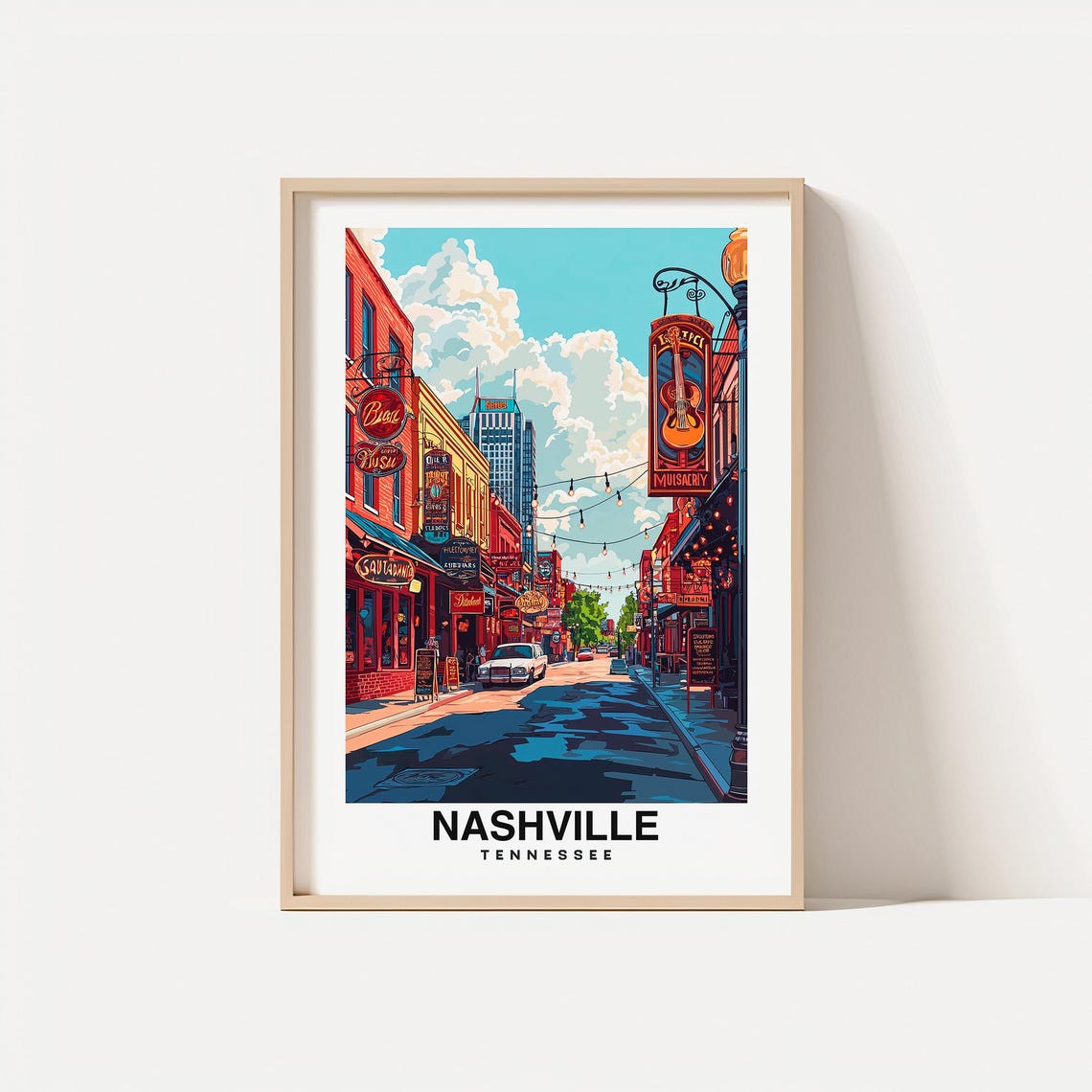 Nashville City Print Nashville Travel Poster Tennessee Travel Gift Nashville Tennessee Poster Nashville Gift Poster
