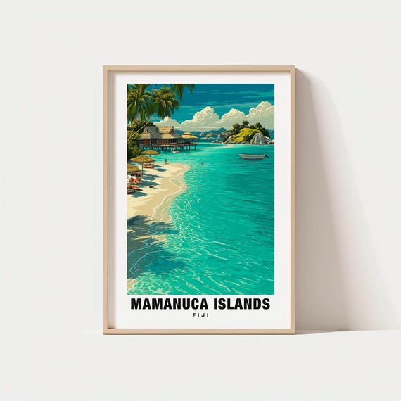 Mamanuca Islands Print Fiji Poster Views Art Charm Beauty Tropical Escape