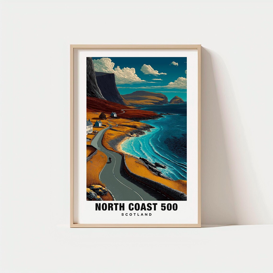 North Coast 500 Scotland Highland Coastal Road Scenic Drive Poster