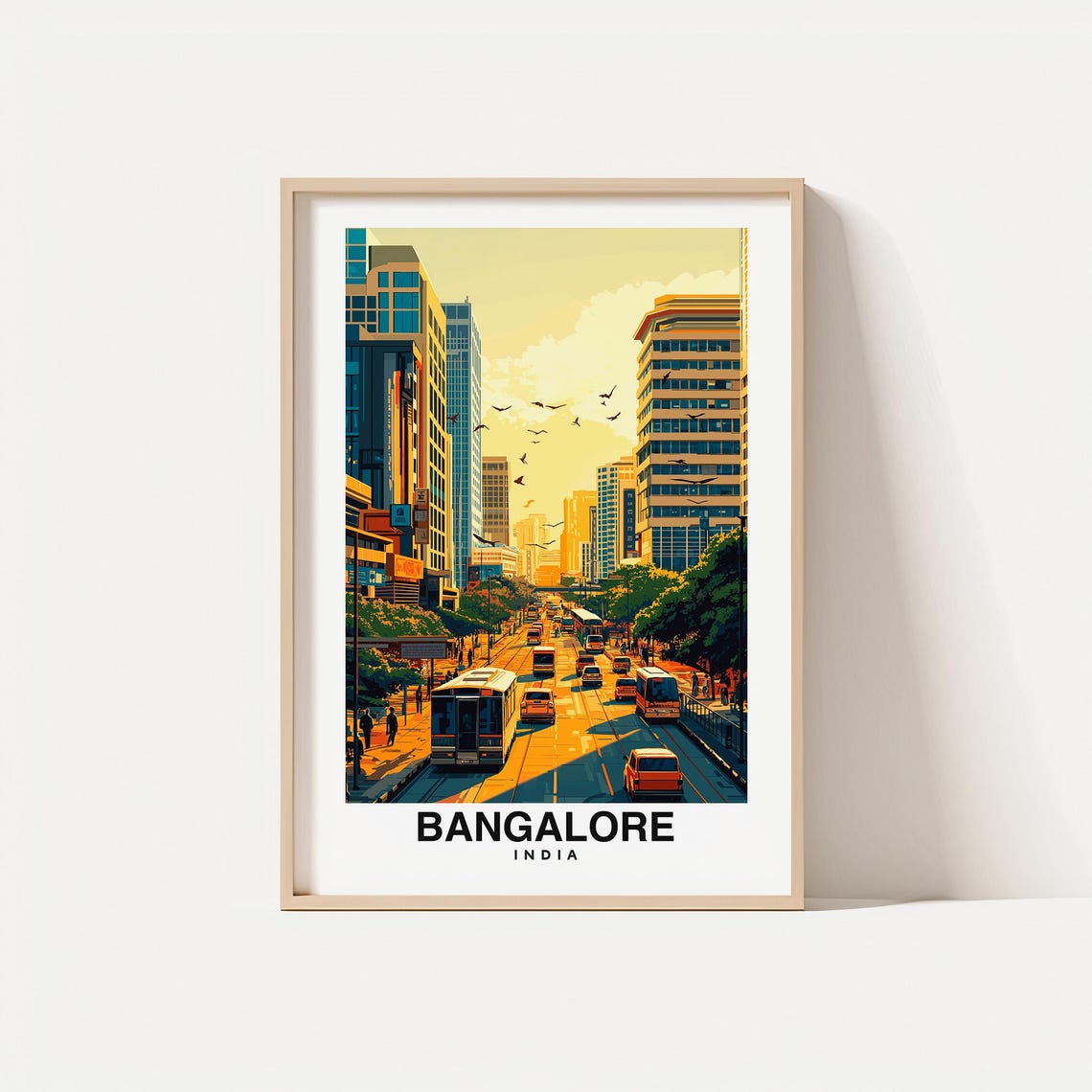 Bangalore City Print Bangalore Travel Poster India Travel Gift Bangalore India Poster Bangalore Gift Indian Culture