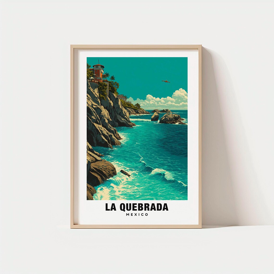 La Quebrada Print Mexico Poster Views Art Charm Beauty Cliff Diving Spot Scenic Landscape
