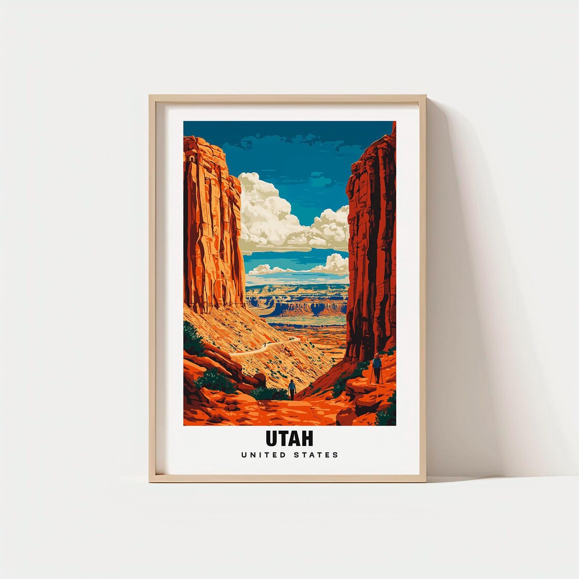 Utah United States Canyon Pass Trail Desert Vista Travel Poster