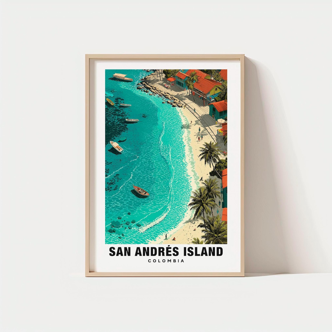 San Andres Island Colombia Caribbean Turquoise Bay Aerial Poster