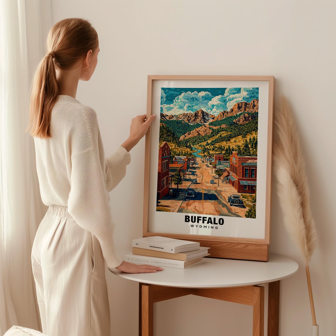 Buffalo Wyoming Western Main Street Mountain Backdrop Poster - Image 2