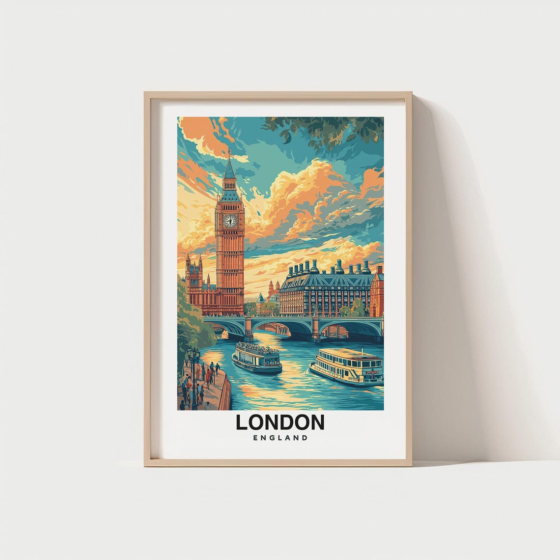 London City Print London Travel Poster United Kingdom Travel Gift London United Kingdom Poster London Gift Uk Poster