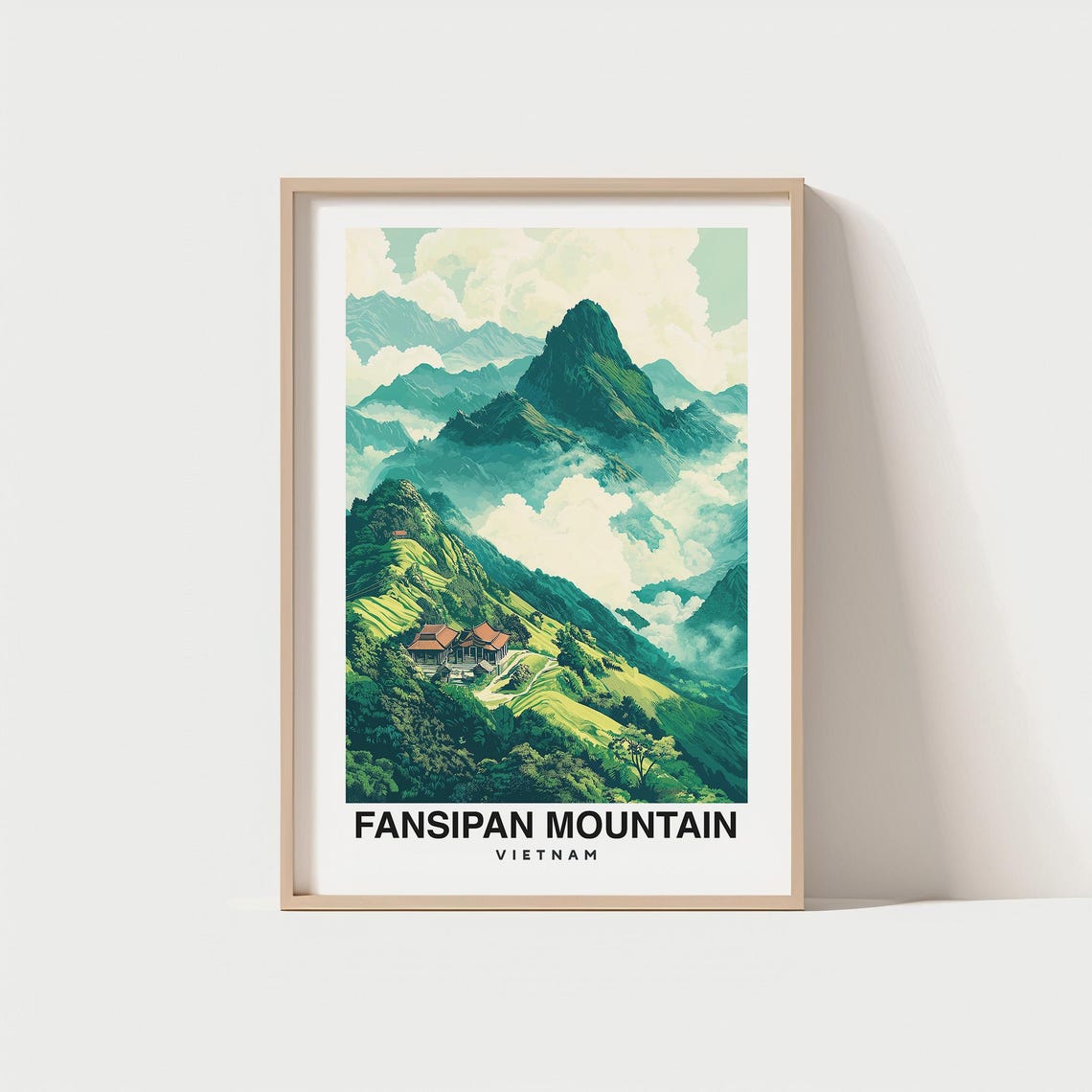 Fansipan Mountain Travel Print Wall Art Sapa Vietnam City Print Fansipan Mountain Travel Gift Fansipan Mountain Poster Travel Gift