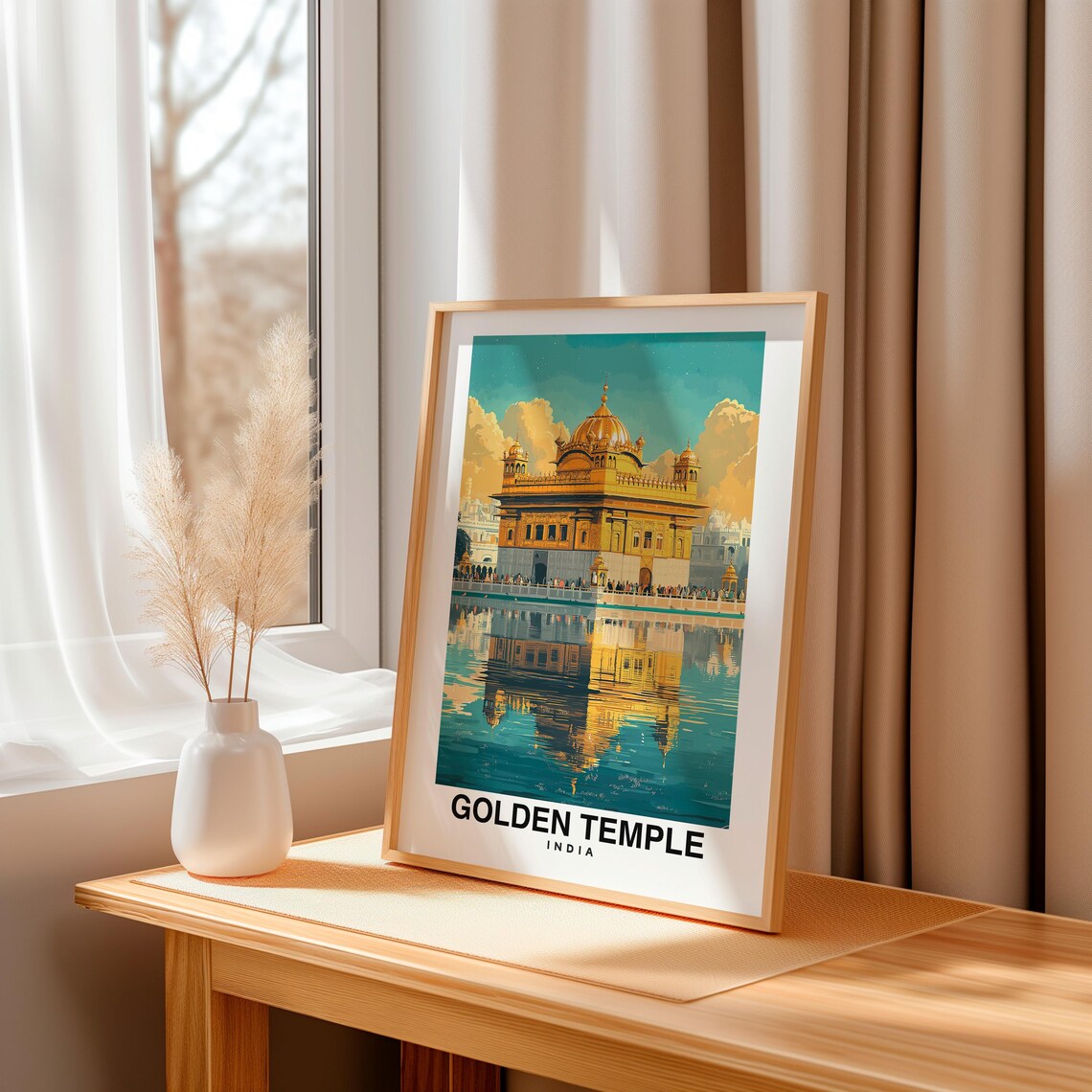 Golden Temple Travel Print Wall Art Amritsar India City Print Golden Temple Travel Gift Golden Temple Poster - Image 3