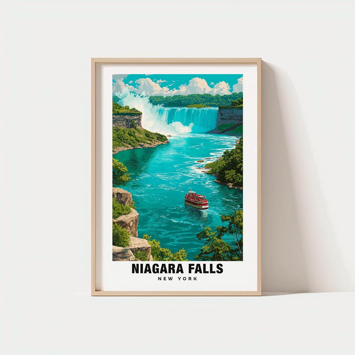 Niagara Falls New York Horseshoe Falls Tour Boat View Poster
