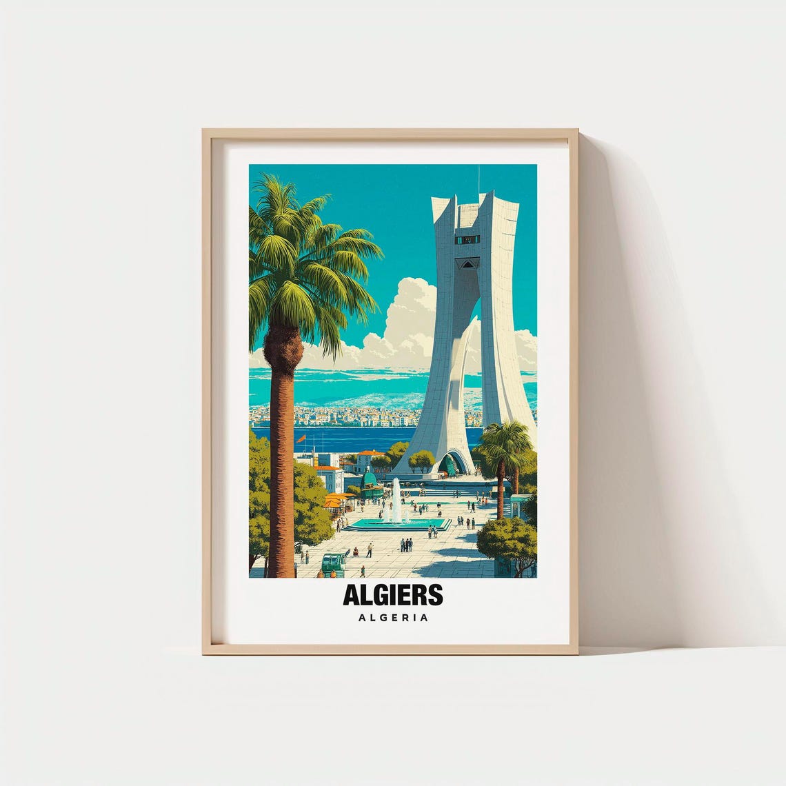 Algiers Algeria Martyrs Memorial Bay Promenade Travel Poster