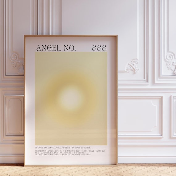 Angel Number 888 Poster Inspirational Quote Astrology Gifts Aura Print Aesthetic Room Decor Spiritual Poster Teen Girl Gifts