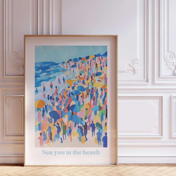Beachy Wall Art Beach And Surf Poster For Beachy Room Decor Surf Print Surf Art Above Couch Art Coastal Wall Art Matisse Coastal Print