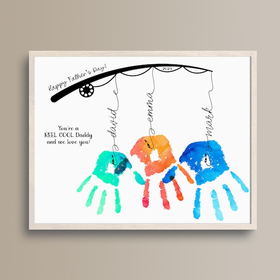 Personalized Father's Day Handprint Gift, Fishing