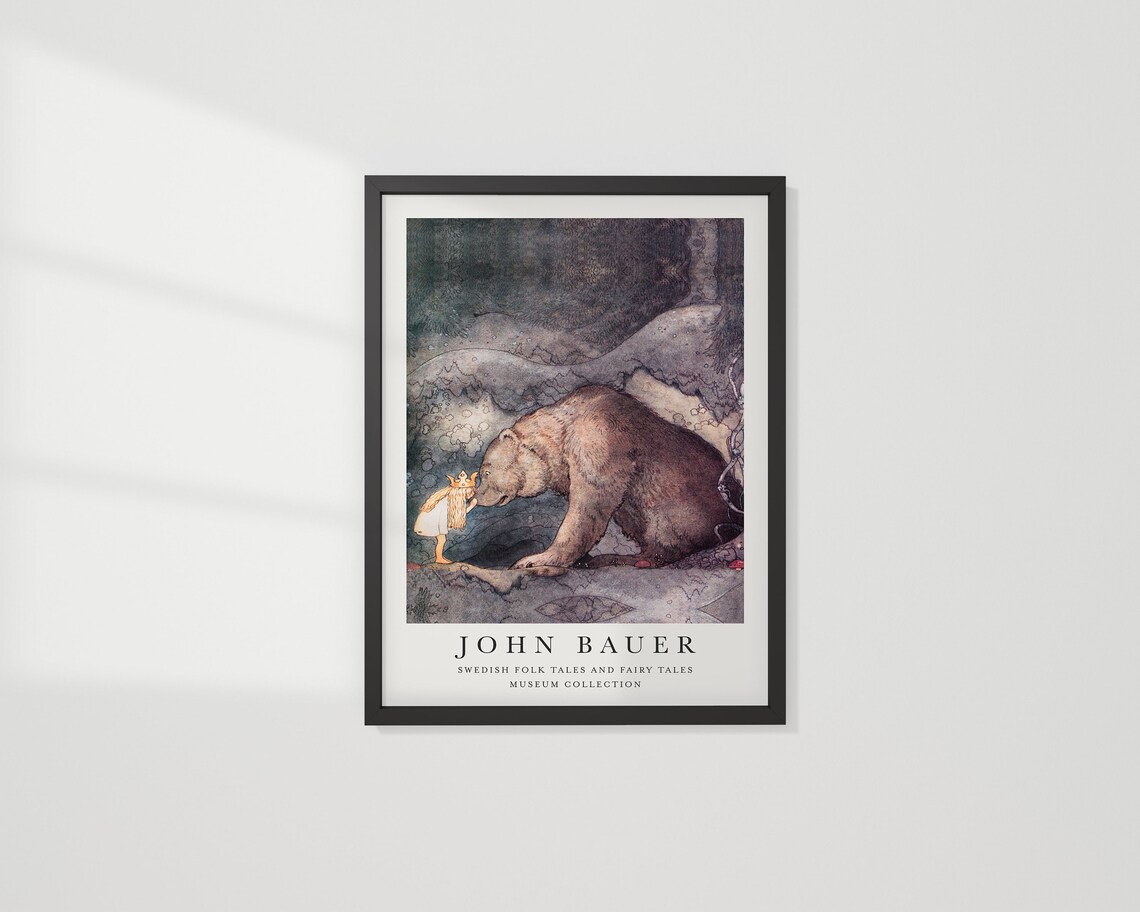 John Bauer Child With Bear Fairy Tale Museum Collection Poster