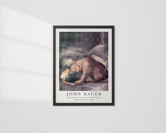 Fantastic Fairytale Art By John Bauer Set Of Two Fairy Tale Wall Museum Poster Vintage Kids