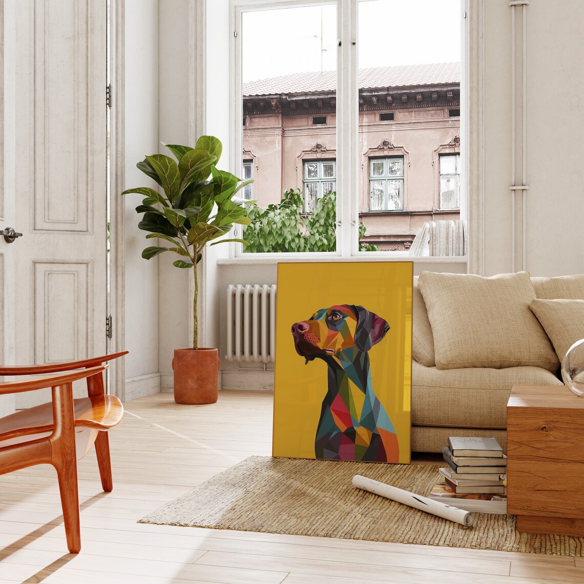 Weimaraner Colourful Minimalist Dog Portrait Poster - Image 5