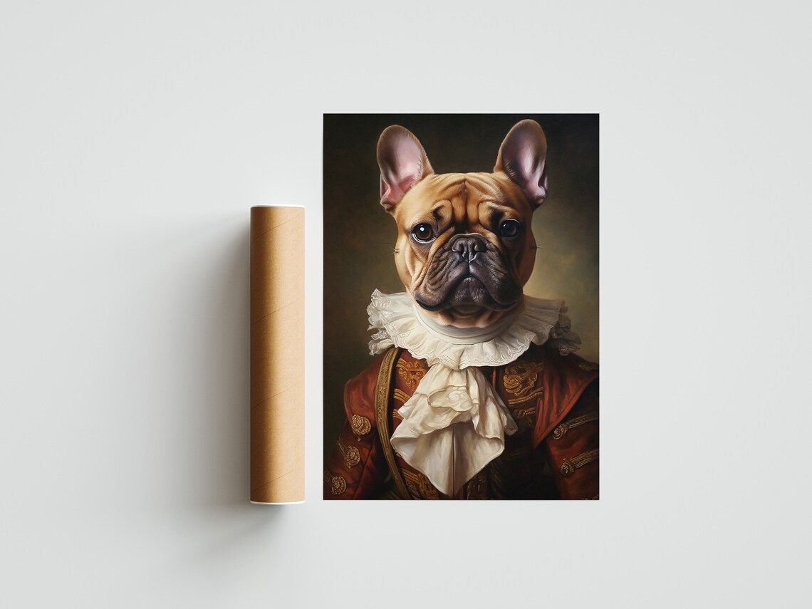 Vintage French Bulldog Portrait Art Print - Image 3