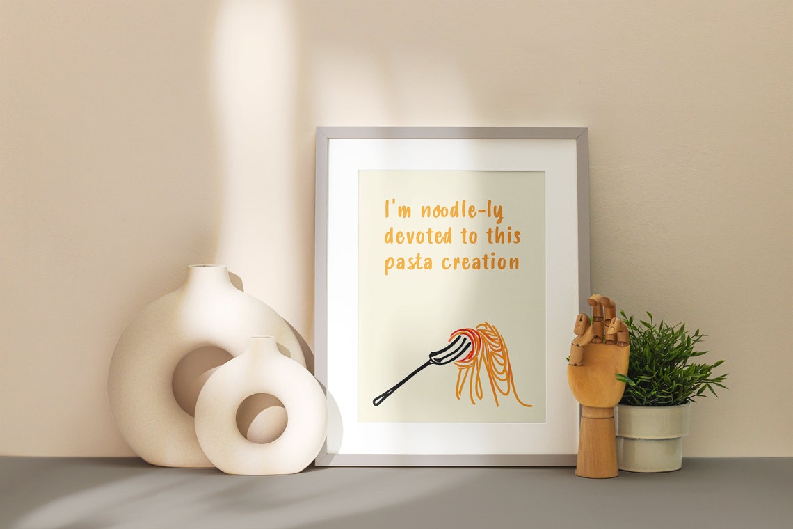 I'm Noodle-ly Devoted to This Pasta Creation Funny Food Poster - Image 2