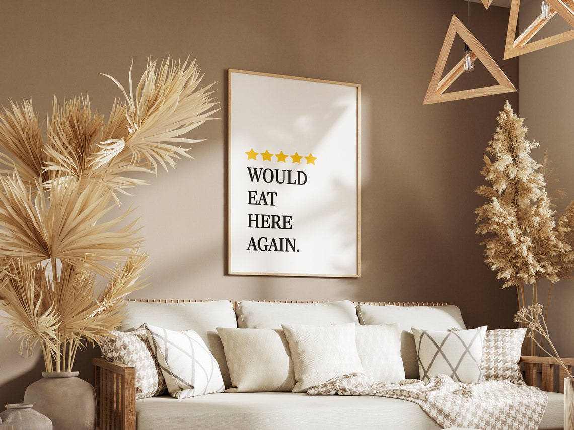 Would Eat Here Again Five Star Funny Kitchen Quote Art Poster - Image 3