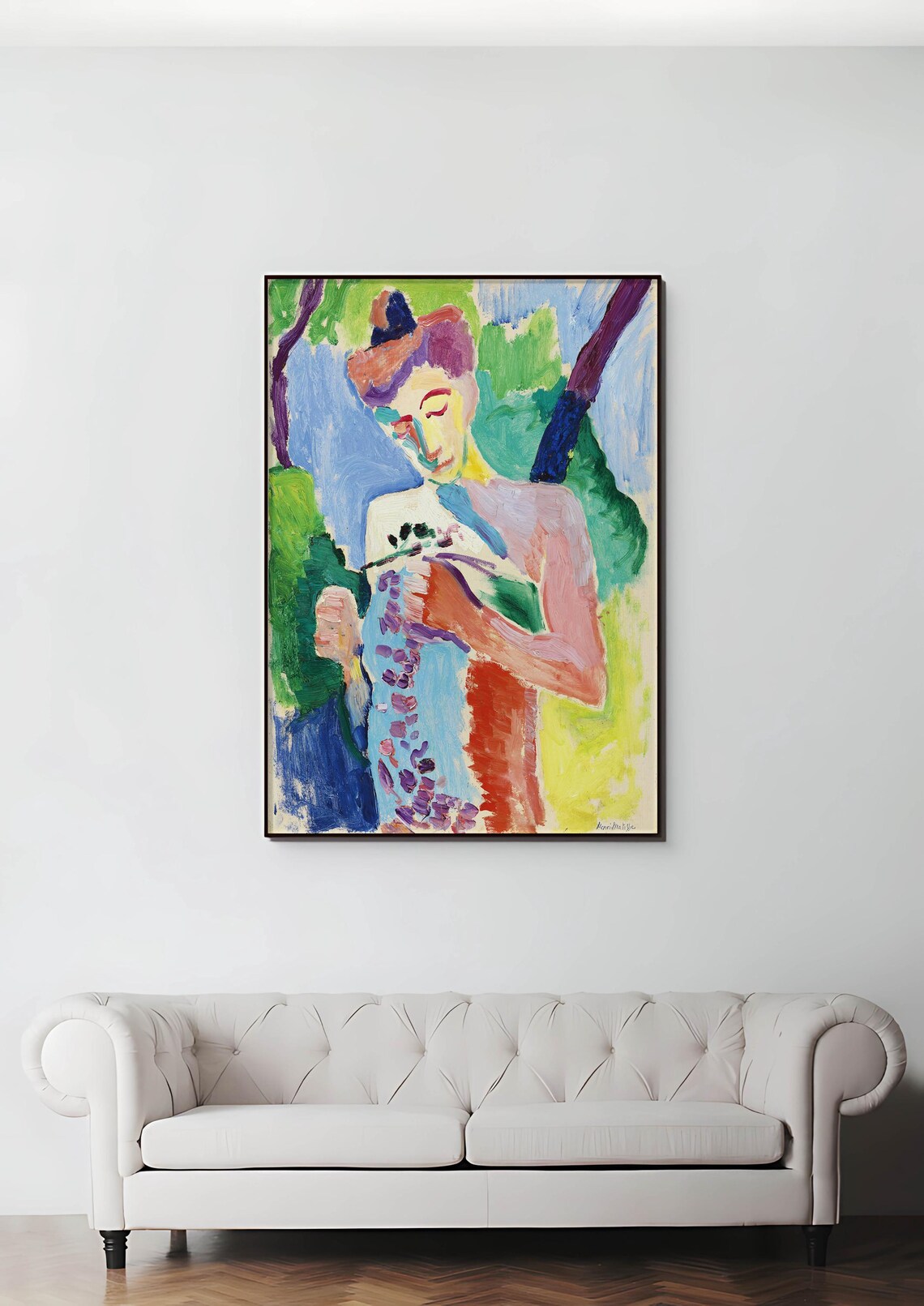 Henri Matisse Style Fauvist Woman with Patterned Cloth Figurative Art Poster - Image 4