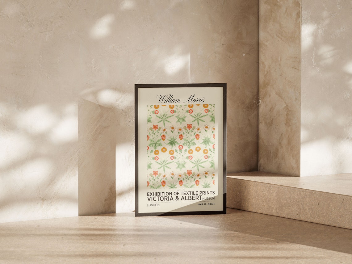 William Morris Victoria Albert Museum Exhibition Floral Textile Poster - Image 4