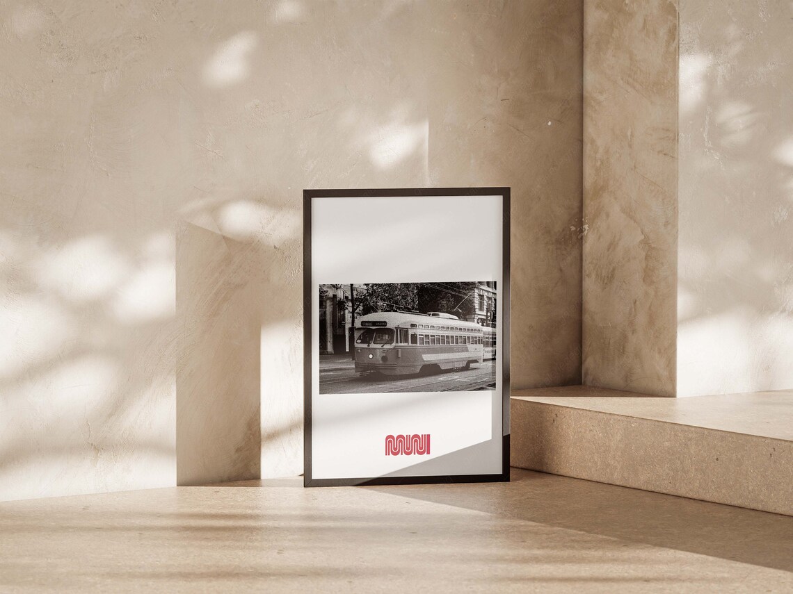 Muni San Francisco Streetcar Black and White Vintage Photo Poster - Image 4