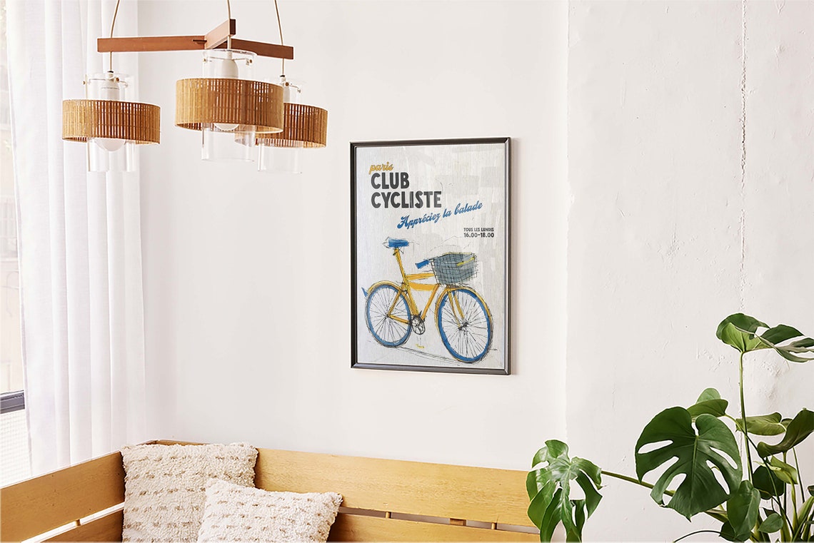 Retro Paris Cycling Club Poster French Poster Typography Print Bicycle Art Minimal Vintage Art Print Retro Poster Print Bike Wall Art - Image 5
