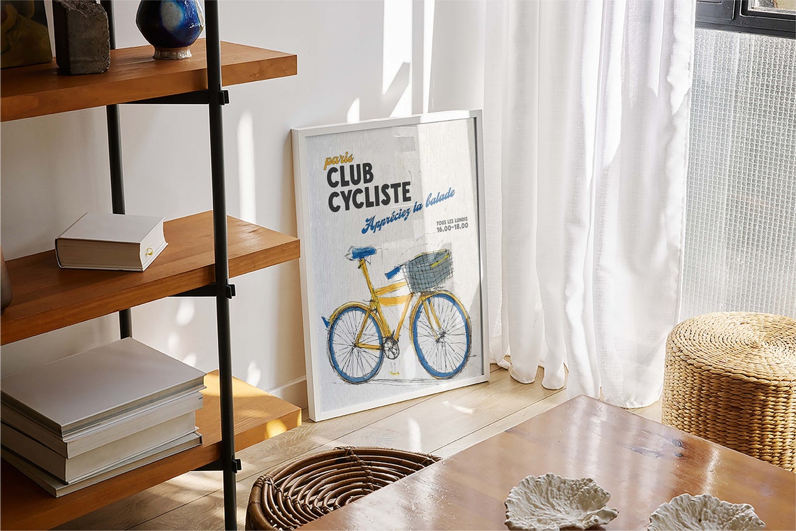 Retro Paris Cycling Club Poster French Poster Typography Print Bicycle Art Minimal Vintage Art Print Retro Poster Print Bike Wall Art - Image 4