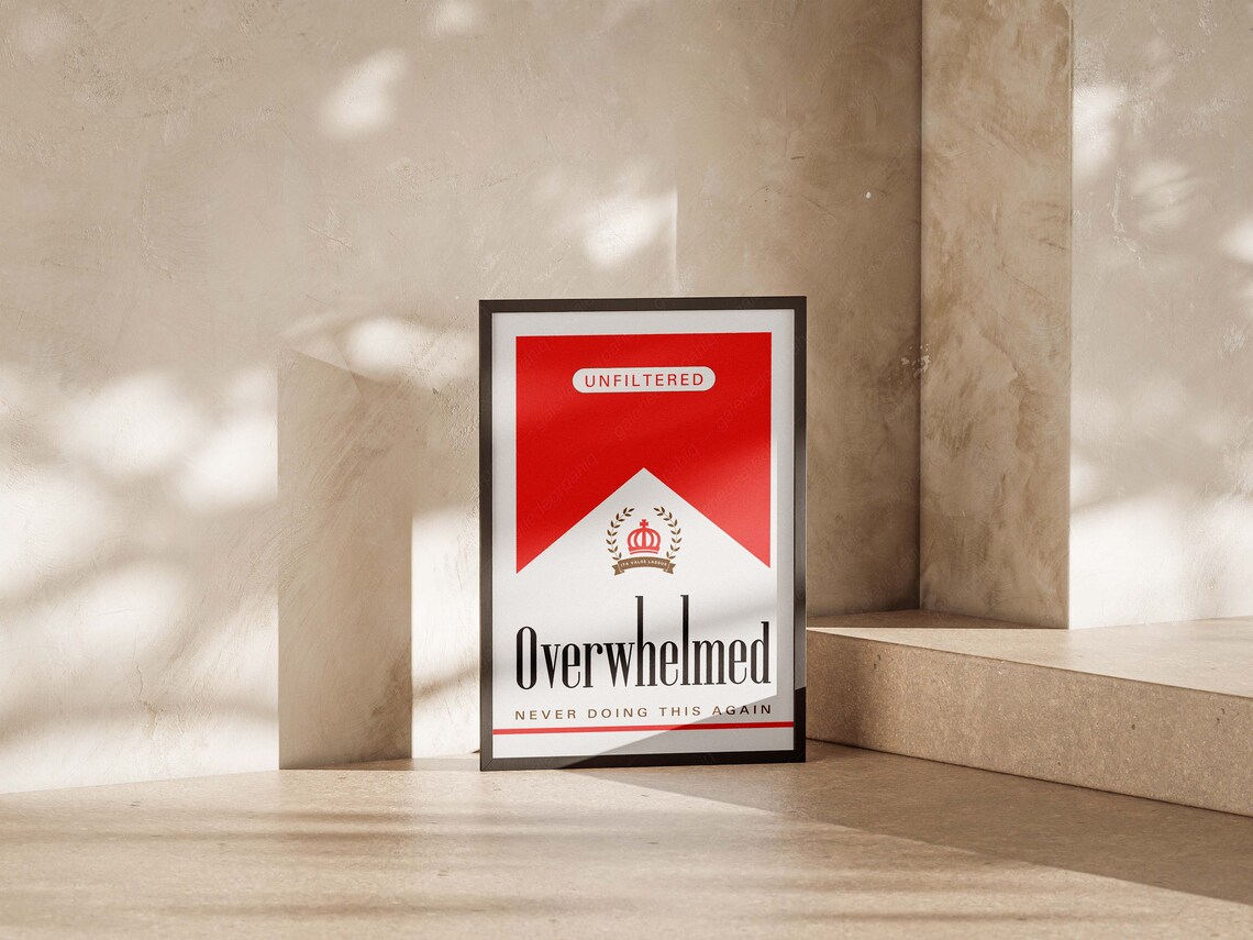 Marlboro Cigarette Ad Poster, Mid-Century Humor - Image 4