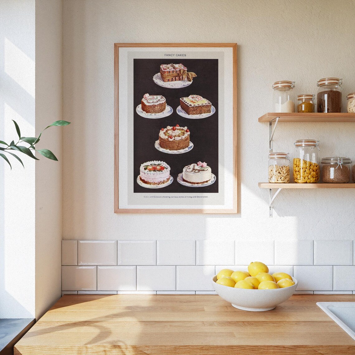 Vintage Fancy Cakes Kitchen Art Print, Retro - Image 3