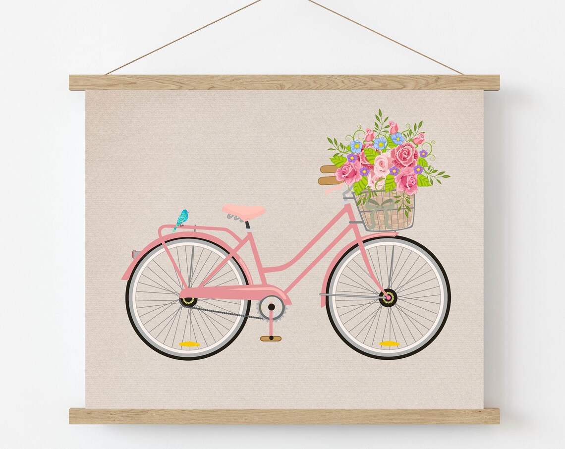 Bicycle Pink Bike Art, Nursery And Teen Decor
