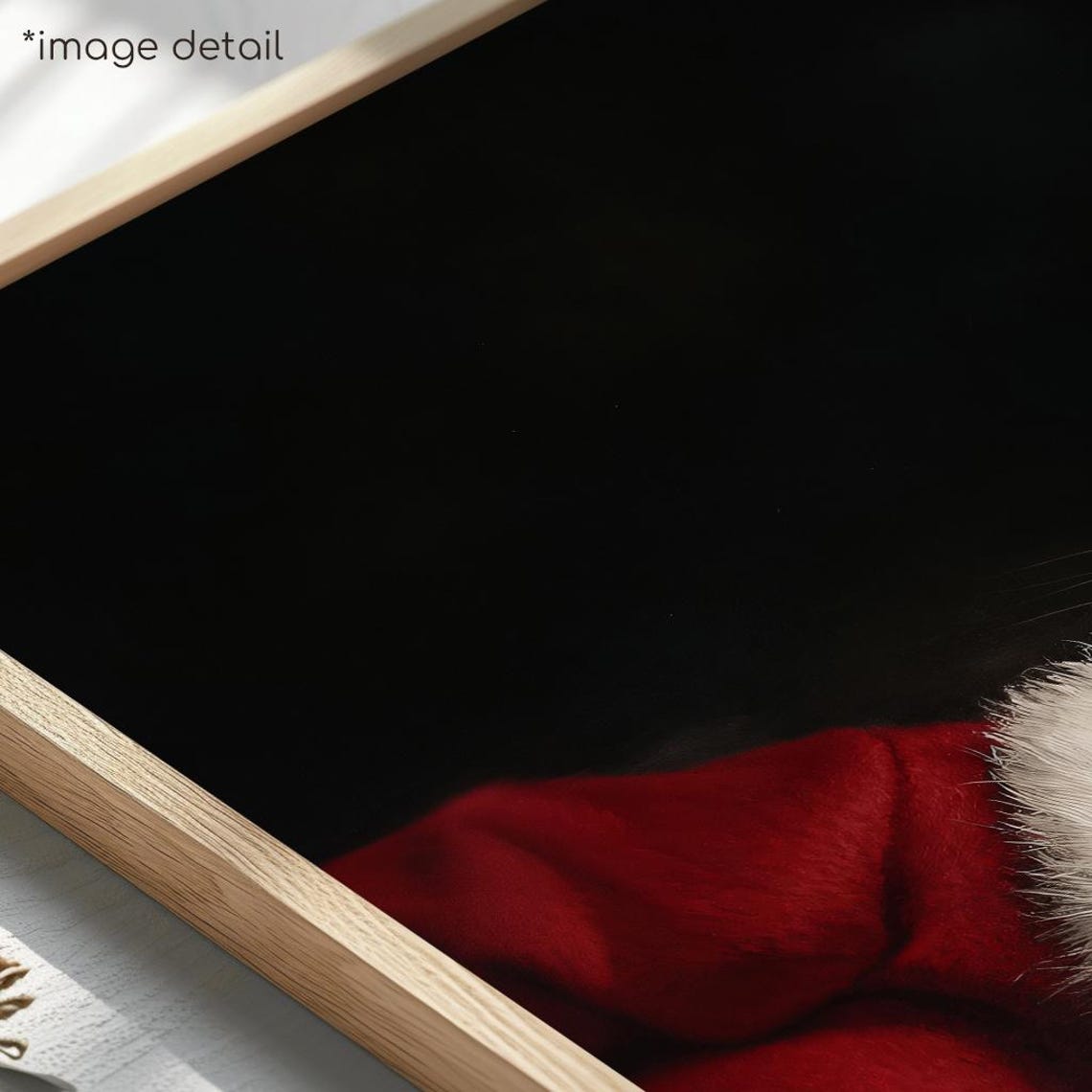 Santa Cat Portrait Festive Christmas Wall Art Whimsical Holiday Decor Cute Pet Artwork Instant Ls - Image 4