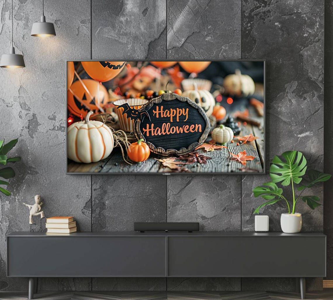 Happy Halloween Chalkboard Sign Pumpkins Fall Tabletop Decor Poster - Image 4
