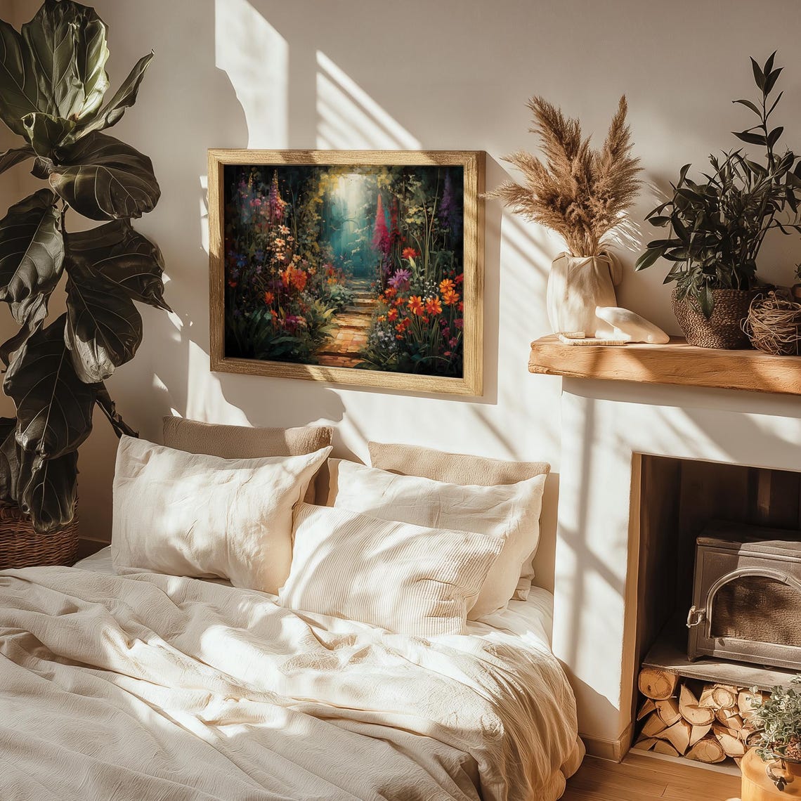 Enchanted Garden Path Painting Stone Steps Floral Paradise Poster - Image 2