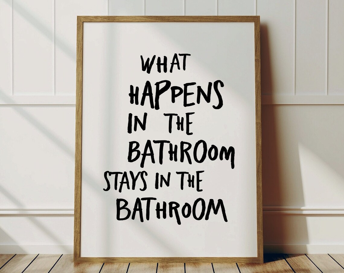 Funny Bathroom Wall Art, Trendy Preppy Decor Print