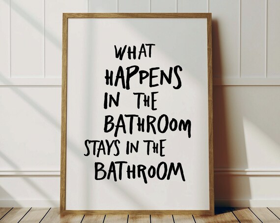 Funny Bathroom Wall Art, Trendy Preppy Decor Print