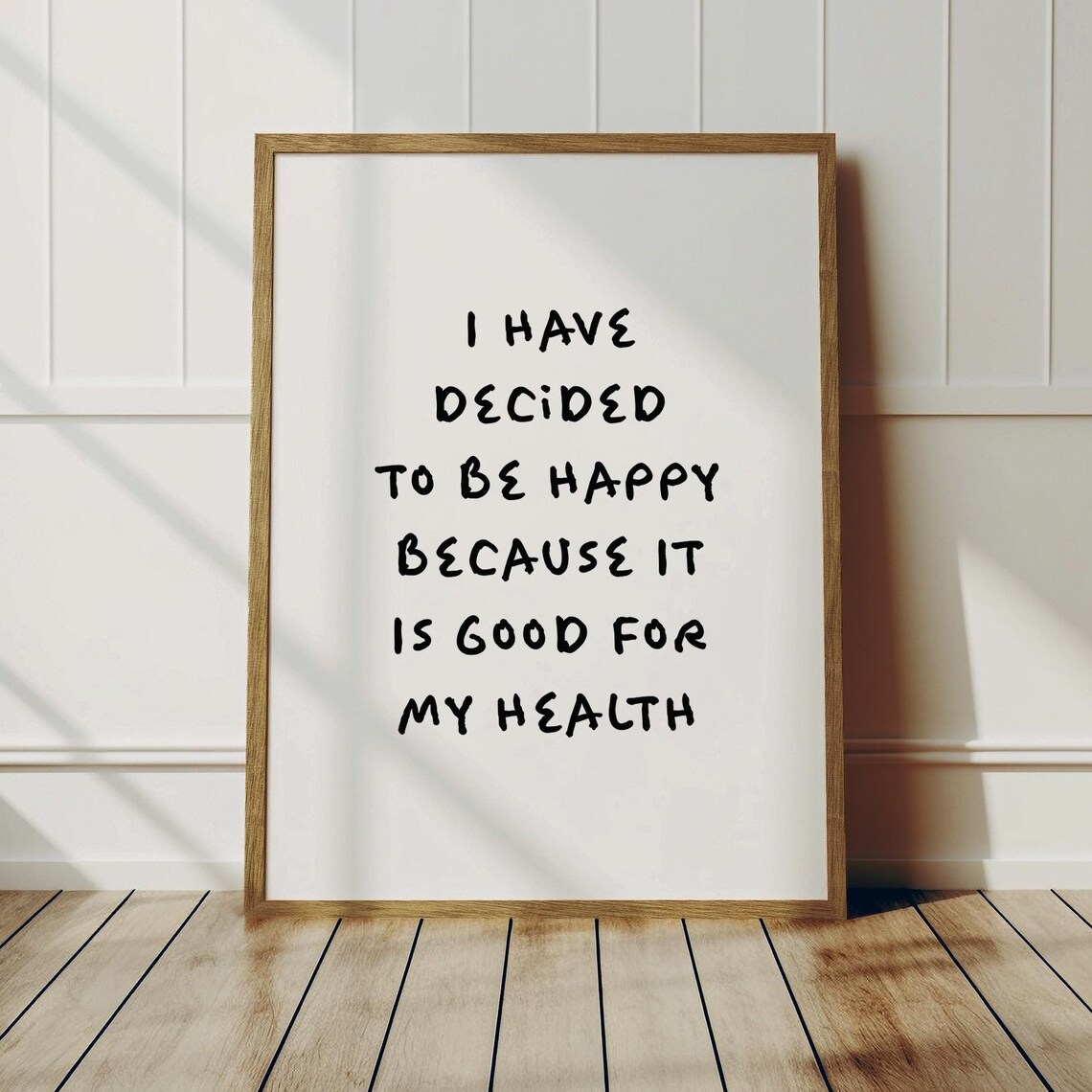 Voltaire Quote Print Happy Health Minimalist Typography