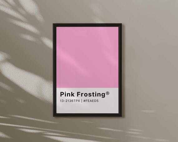 Pink Frosting Colour Card Wall Poster Soft Art Fun Feminine Print For Home Decor