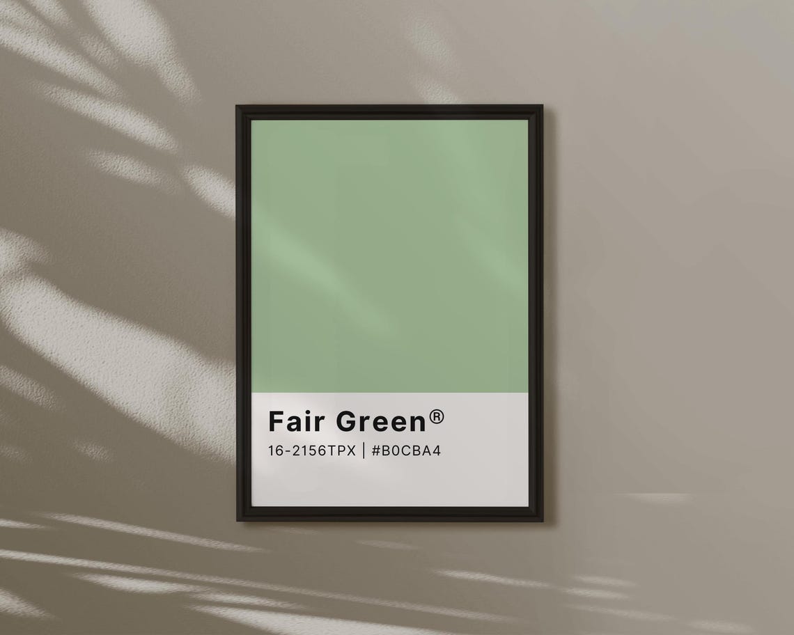 Fair Green Soft Pantone Style Color Swatch Minimalist Poster