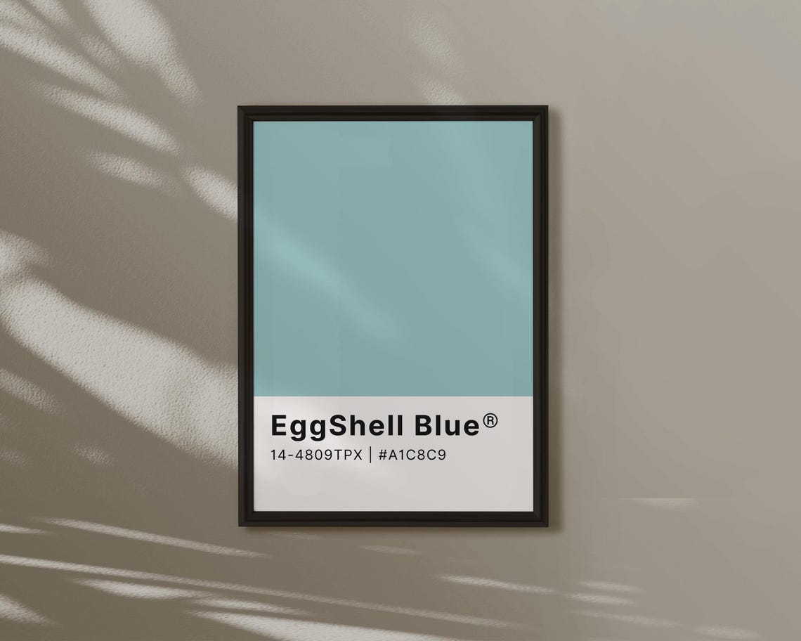 EggShell Blue Light Aqua Colour Swatch Card Minimal Modern Poster