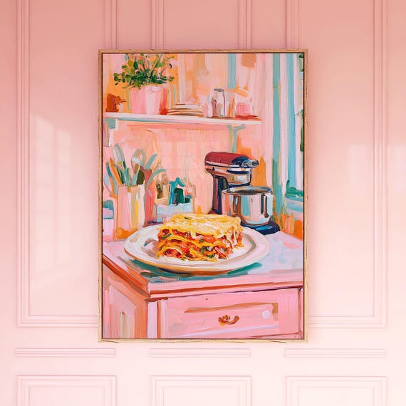 Pink Farmhouse Lasagna Wall Art