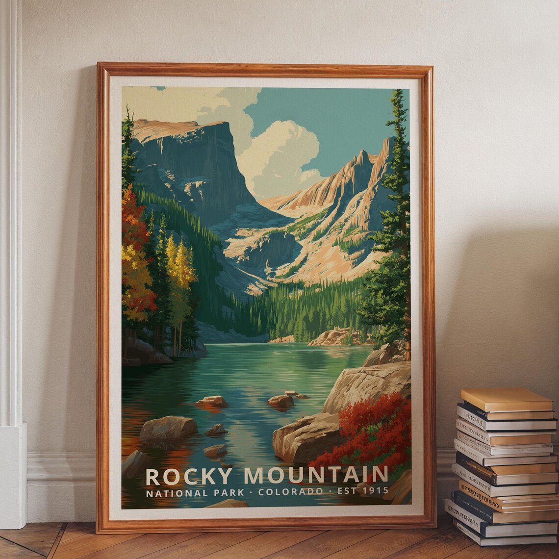 Rocky Mountain National Park Retro Travel Poster