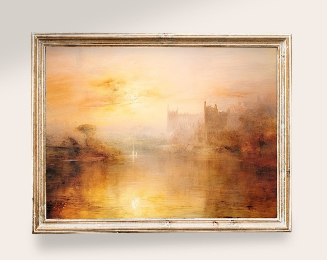 Vintage Nature Painting Art Print, Light Academia