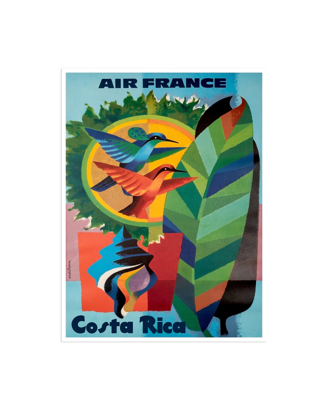Costa Rica Travel Poster, Modern Wall Art Print